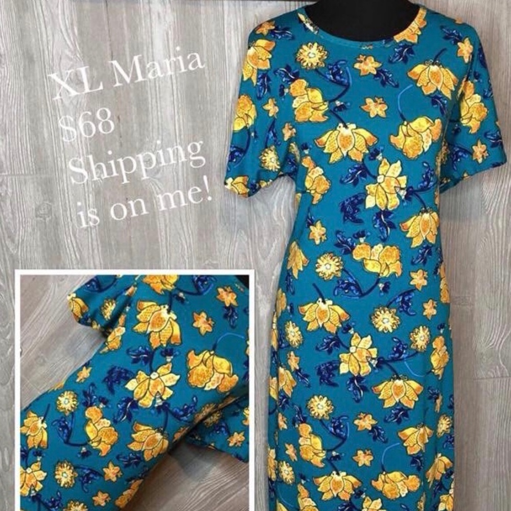 LuLaRoe XL Maria - long dress - floral!